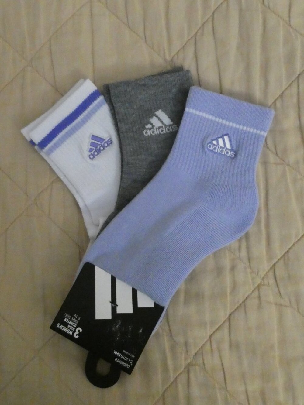 3 pack High Quarter ClimaCool Adidas Women’s Socks Size 5-10 NWT